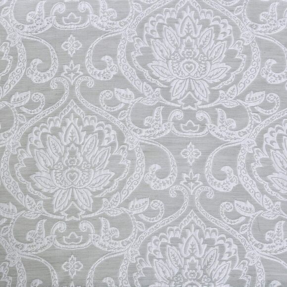 Superior Lotus Jacquard Premium Curtain Panel 2 Piece, Light Grey, 52”W x 84”L - Picture 5 of 6
